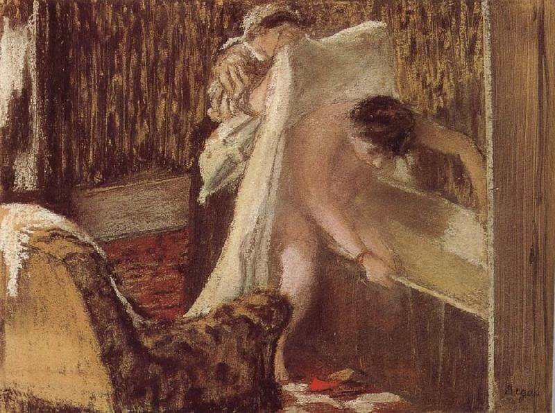 Edgar Degas woman after bath oil painting image